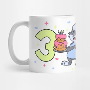 I am 3 with bunny - girl birthday 3 years old Mug